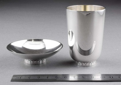 Georg Jensen Sterling Silver Dish and Cup - Sigvard Bernadotte